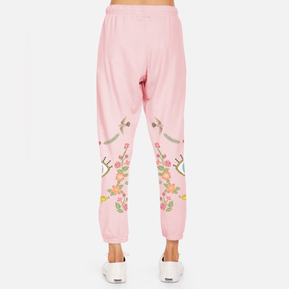 Lauren Moshi Pink Floral & Eye Graphic Joggers - Picture 2 of 11